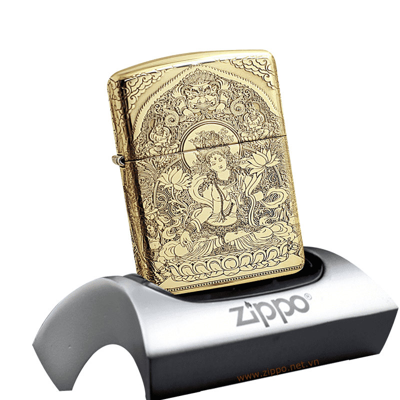 Bật lửa ZiPPO Armor ZP320 Phật cầm hoa sen