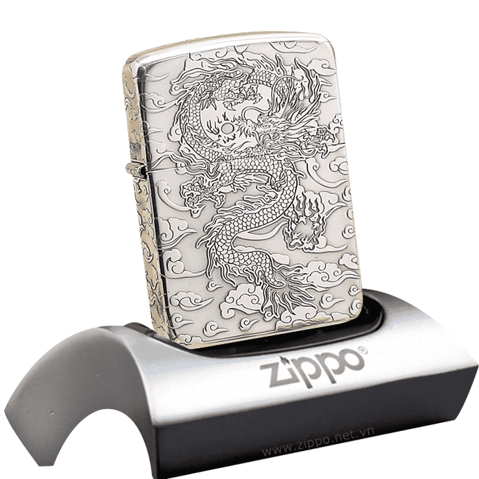 Bật lửa ZiPPO sterling silver ZP601 khắc rồng tại hệ thống cửa hàng ZiPPO Việt Nam